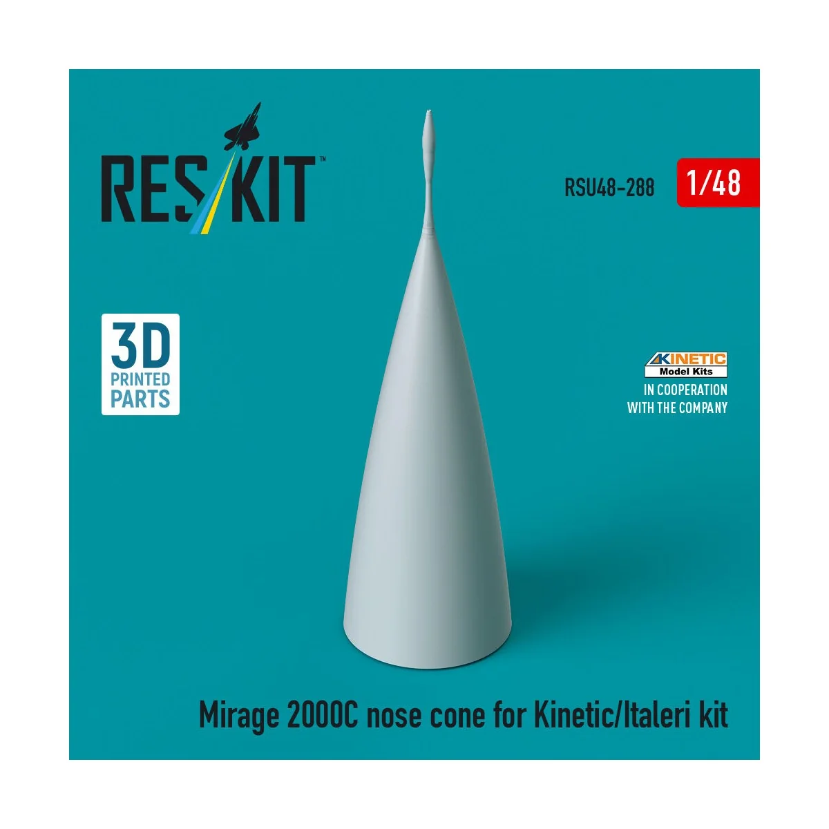 Mirage 2000C nose cone for Kinetic/Italeri kit (3D Printed), 1/48 -...