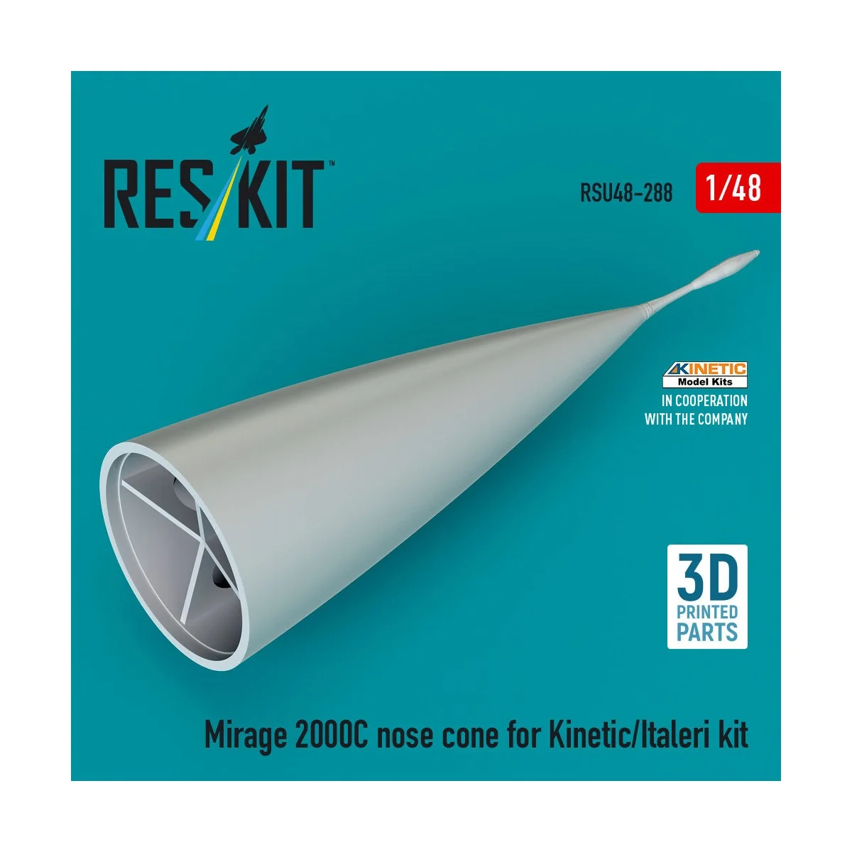 Mirage 2000C nose cone for Kinetic/Italeri kit (3D Printed), 1/48 -...