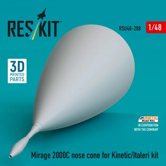 Mirage 2000C nose cone for Kinetic/Italeri kit (3D Printed), 1/48 -...