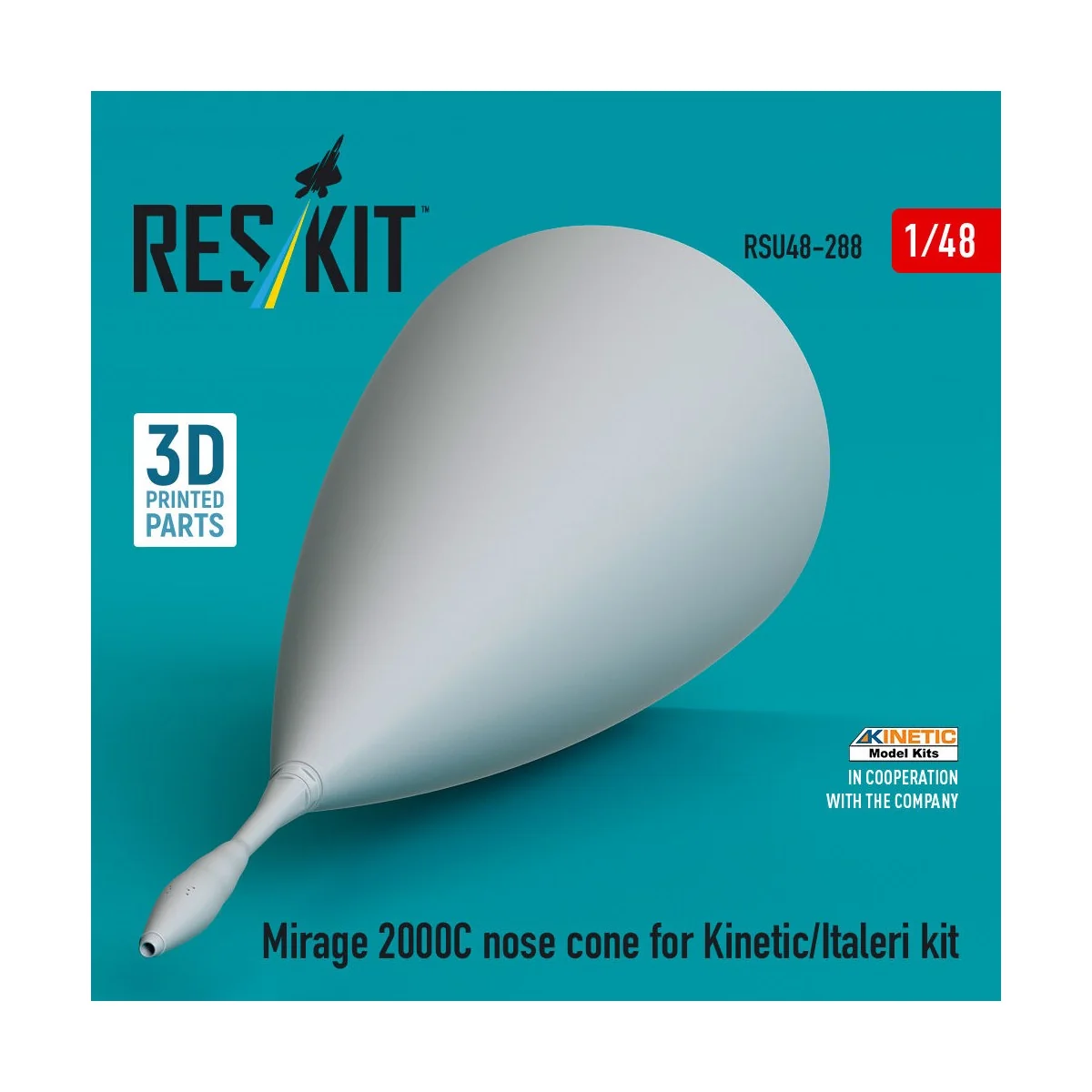 Mirage 2000C nose cone for Kinetic/Italeri kit (3D Printed), 1/48 -...