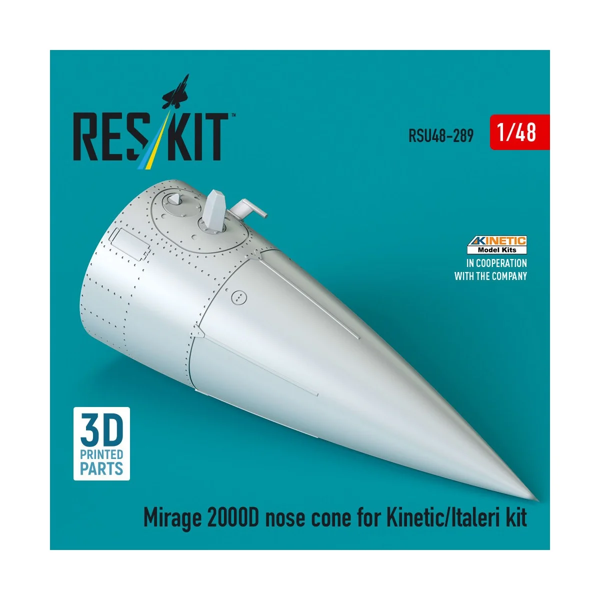 Mirage 2000D nose cone for Kinetic/Italeri kit (3D Printed), 1/48 -...