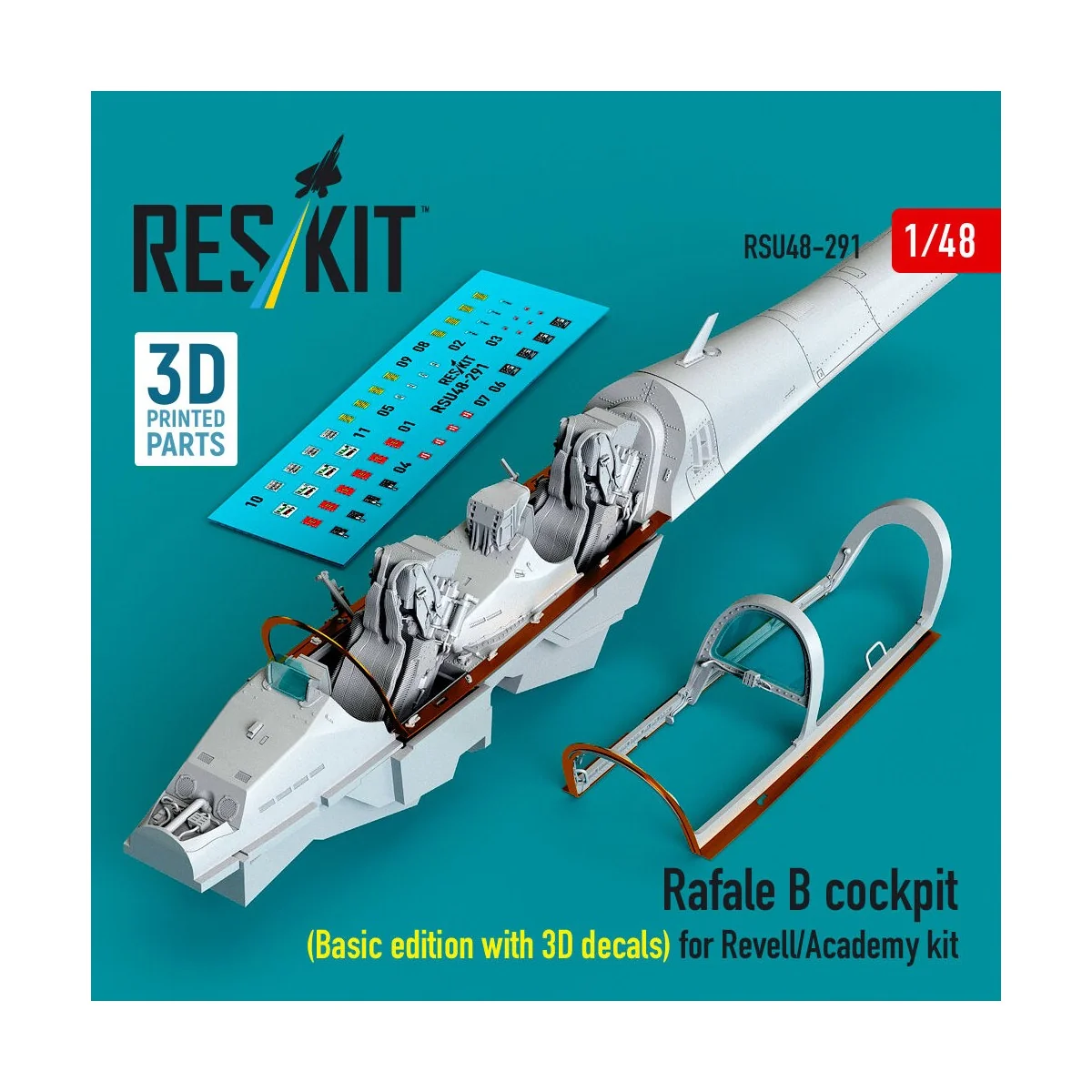 Rafale B cockpit (Basic edition with 3D decals) for Revell/Academy ... Rafale B cockpit (Basic edition with 3D decals) for Revell/Academy ...