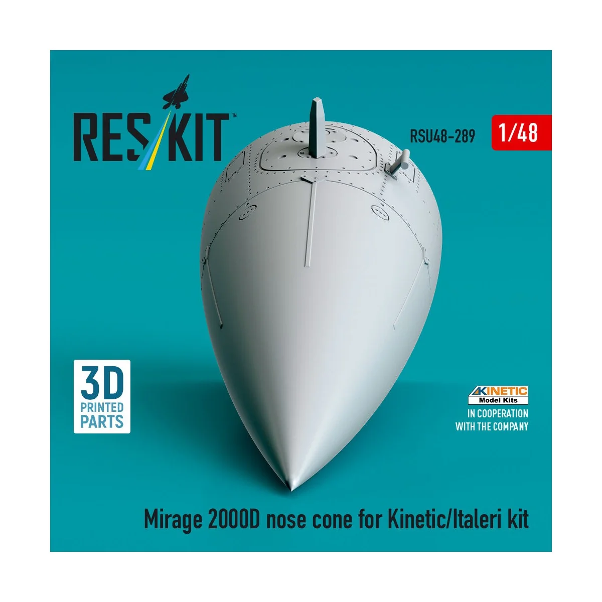 Mirage 2000D nose cone for Kinetic/Italeri kit (3D Printed), 1/48 -...