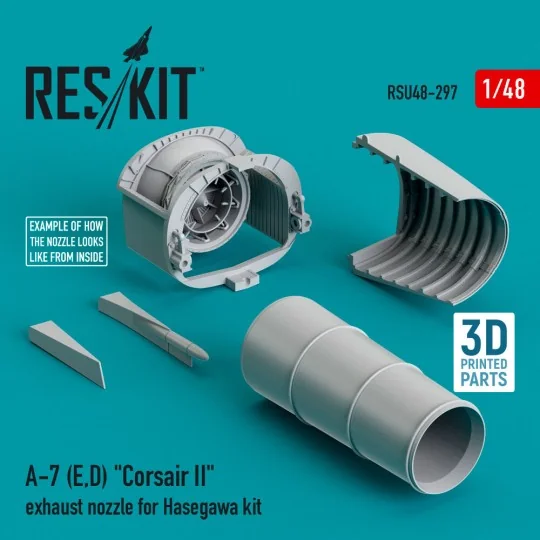 A-7 (E, D) Corsair II exhaust nozzle for Hasegawa kit, 1/48 - ResKi...