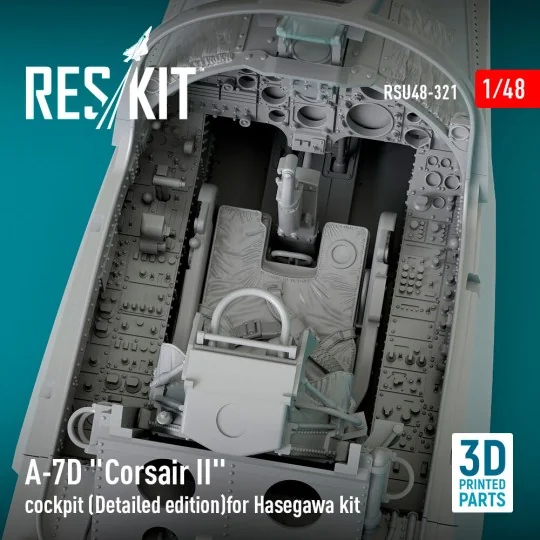 A-7D Corsair II cockpit (Detailed edition) for Hasegawa kit (3D Pri...