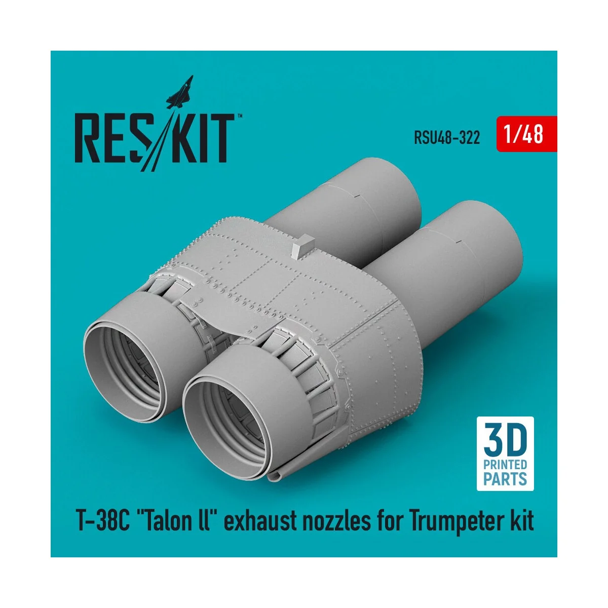 T-38C Talon ll exhaust nozzles for Trumpeter kit (3D Printed), 1/48...