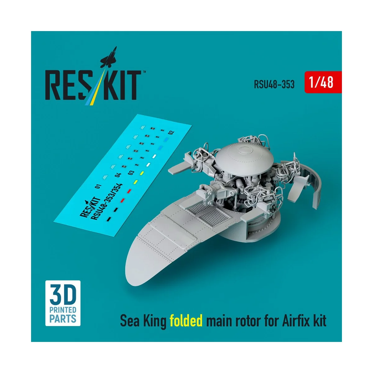 Sea King folded main rotor for Airfix kit (3D printed), 1/48 - ResK...
