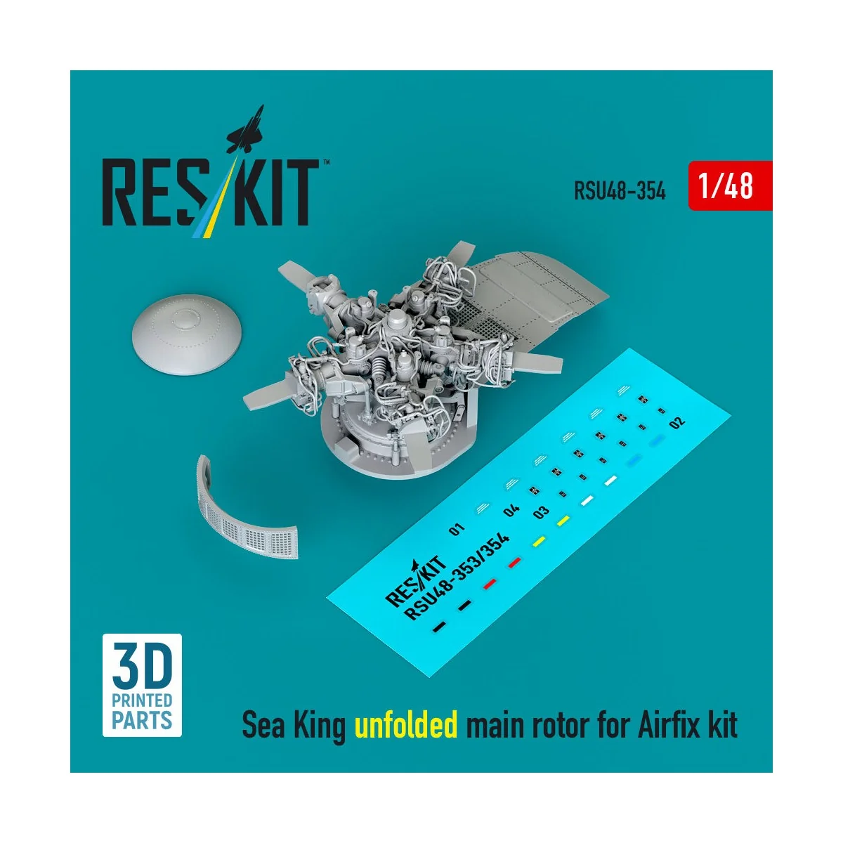 Sea King unfolded main rotor for Airfix kit (3D printed), 1/48 - Re...