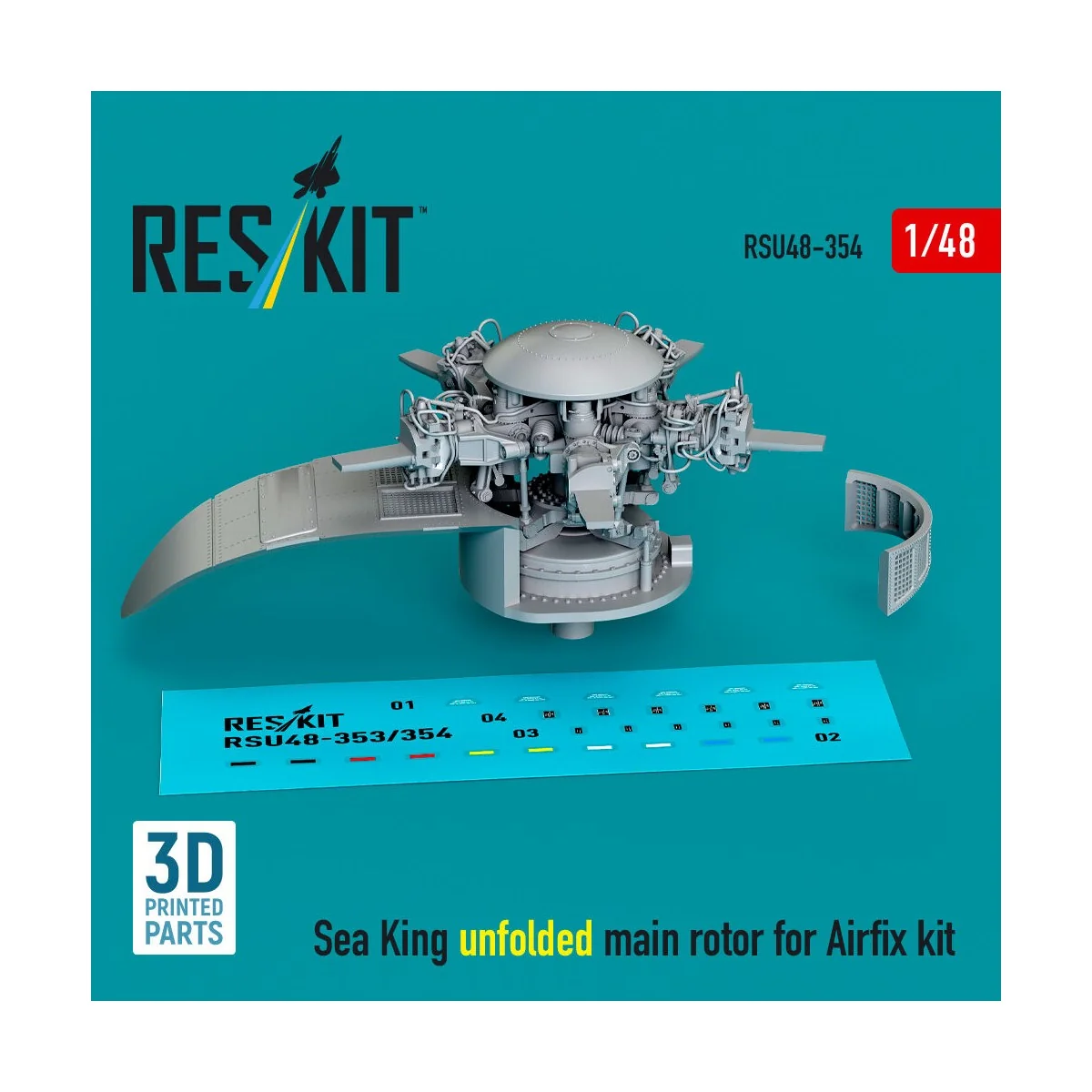 Sea King unfolded main rotor for Airfix kit (3D printed), 1/48 - Re...