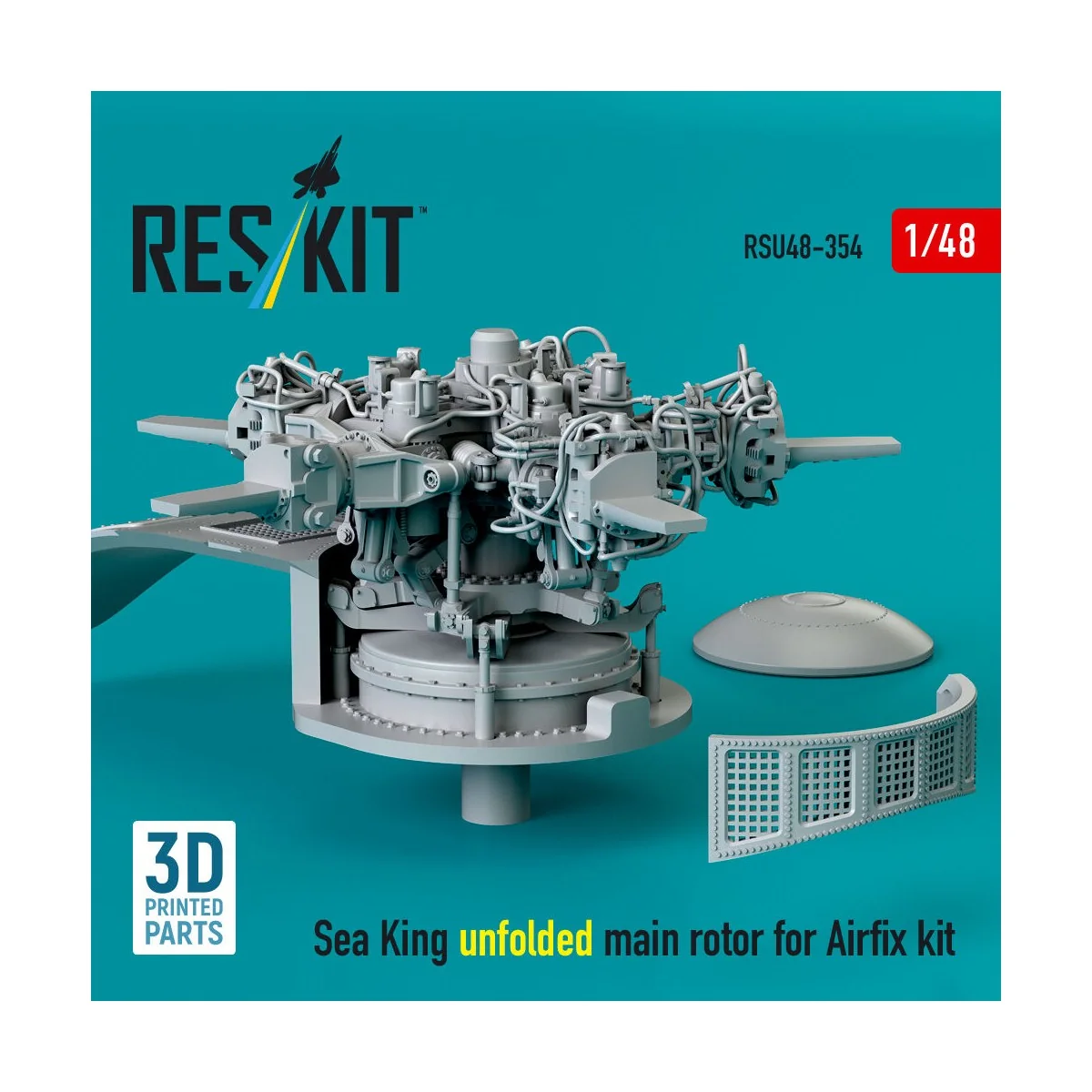 Sea King unfolded main rotor for Airfix kit (3D printed), 1/48 - Re...