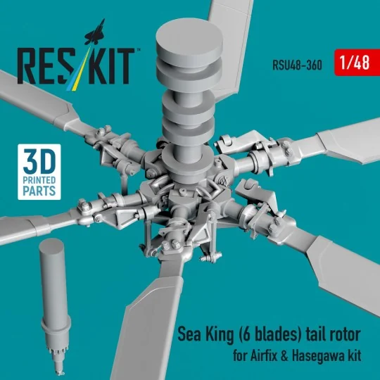 Sea King (6 blades) tail rotor for Airfix & Hasegawa kit (3D printe...