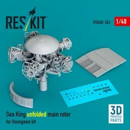 Sea King unfolded main rotor for Hasegawa kit (3D Printed), 1/48 - ...