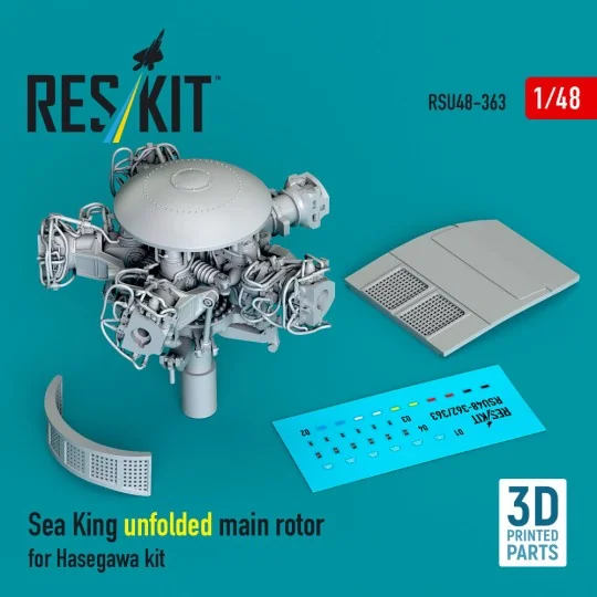 Sea King unfolded main rotor for Hasegawa kit (3D Printed), 1/48 - ...