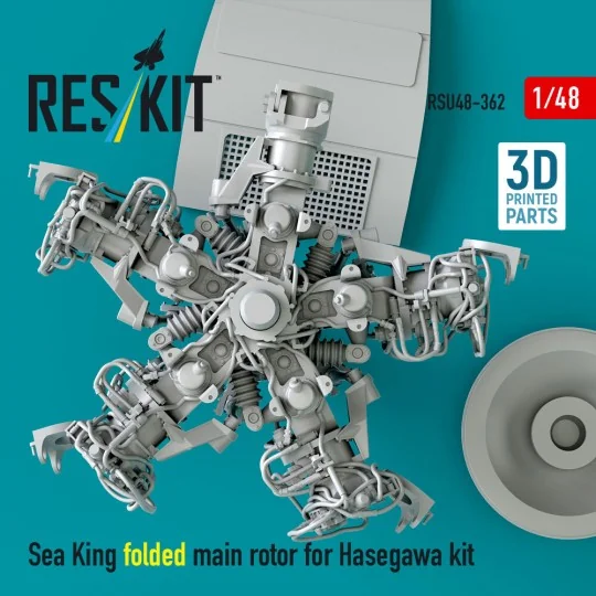 Sea King folded main rotor for Hasegawa kit (3D Printed), 1/48 - Re...