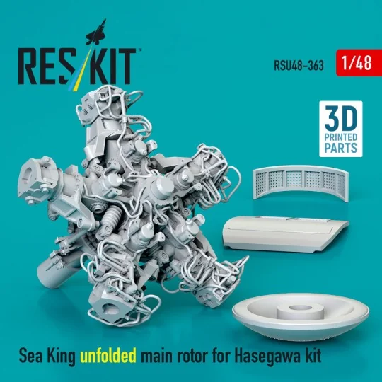 Sea King unfolded main rotor for Hasegawa kit (3D Printed), 1/48 - ...