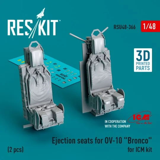 Ejection seats for OV-10 Bronco (2 pcs) for ICM kit (3D Printed), 1...
