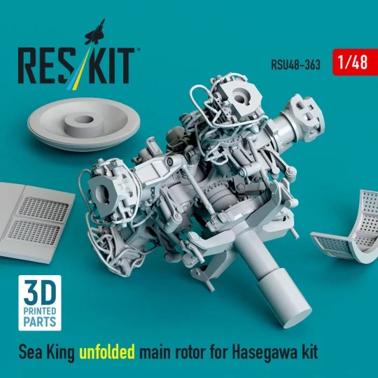 Sea King unfolded main rotor for Hasegawa kit (3D Printed), 1/48 - ...