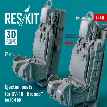 Ejection seats for OV-10 Bronco (2 pcs) for ICM kit (3D Printed), 1...