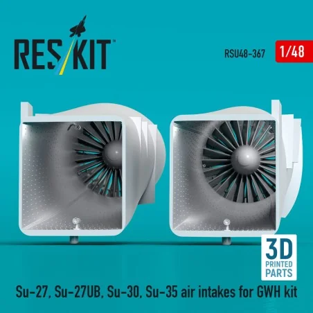 Su-27, Su-27UB, 30, 35 air intakes for GWH kit (3D Printed), 1/48 -...