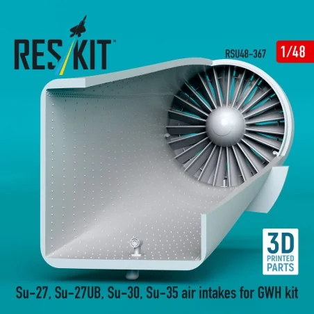 Su-27, Su-27UB, 30, 35 air intakes for GWH kit (3D Printed), 1/48 -...