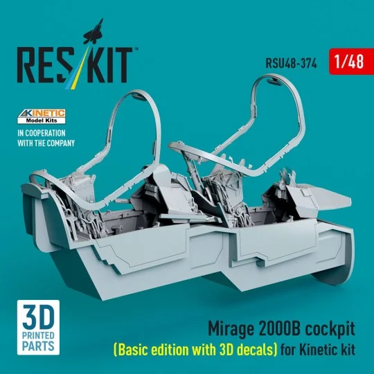 Mirage 2000B cockpit (Basic edition with 3D decals) for Kinetic kit...