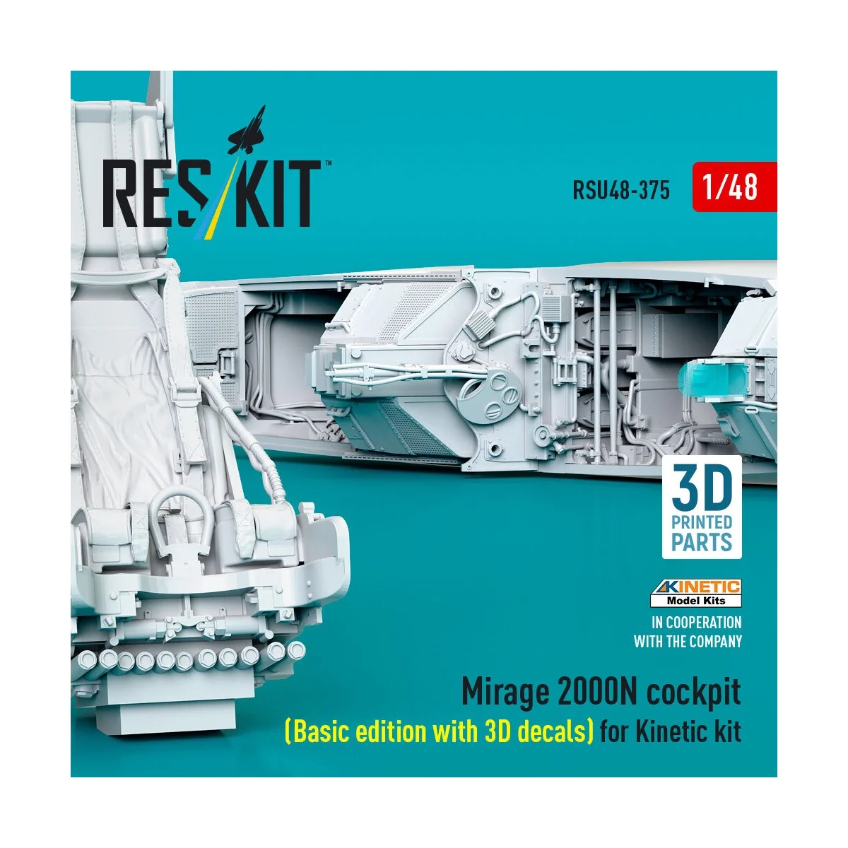 Mirage 2000N cockpit (Basic edition with 3D decals) for Kinetic kit... Mirage 2000N cockpit (Basic edition with 3D decals) for Kinetic kit...
