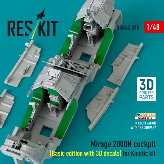 Mirage 2000N cockpit (Basic edition with 3D decals) for Kinetic kit... Mirage 2000N cockpit (Basic edition with 3D decals) for Kinetic kit...