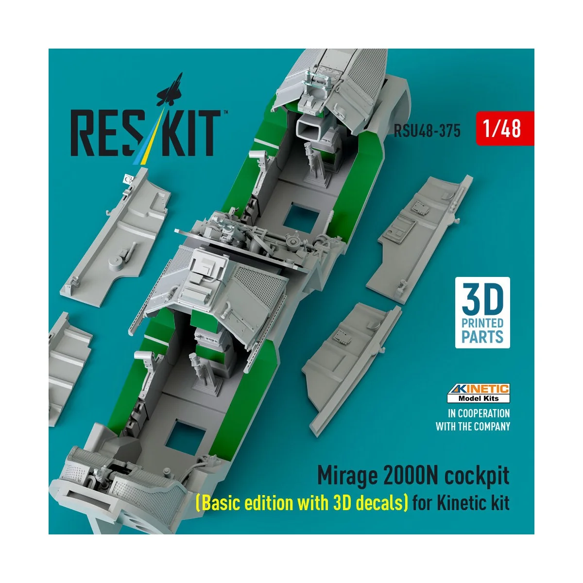 Mirage 2000N cockpit (Basic edition with 3D decals) for Kinetic kit... Mirage 2000N cockpit (Basic edition with 3D decals) for Kinetic kit...