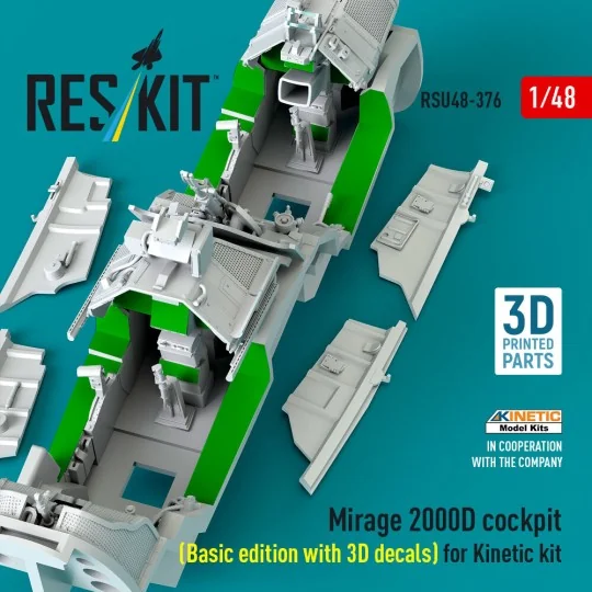 Mirage 2000D cockpit (Basic edition with 3D decals) for Kinetic kit...