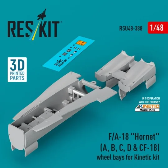 F/A-18 Hornet (A, B, C, D & CF-18) wheel bays for Kinetic kit (3D p...