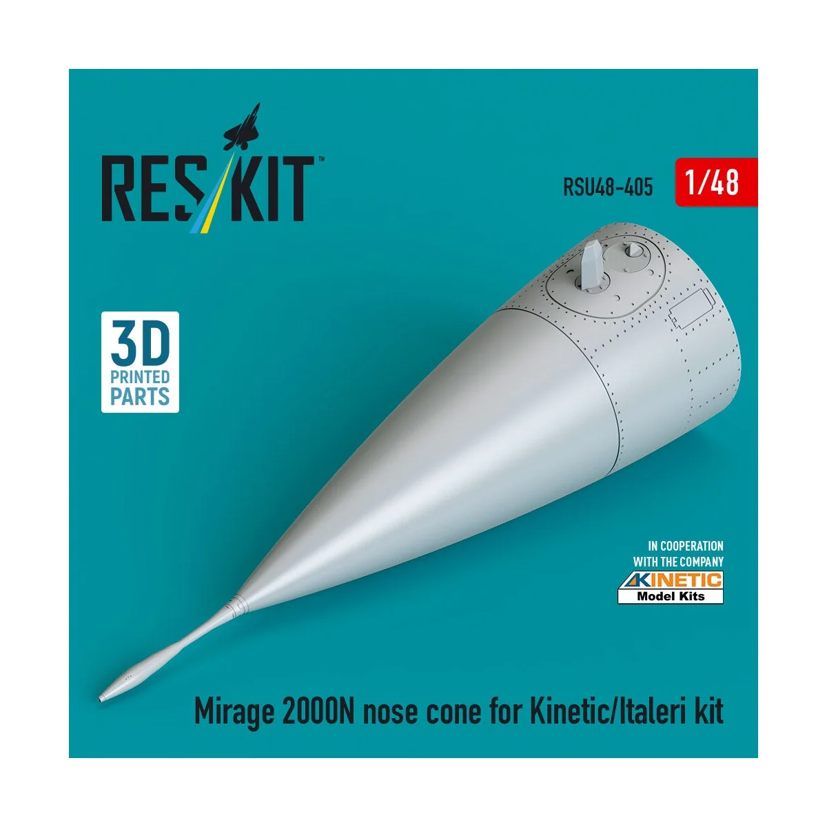 Mirage 2000N nose cone for Kinetic/Italeri kit (3D Printed), 1/48 -...
