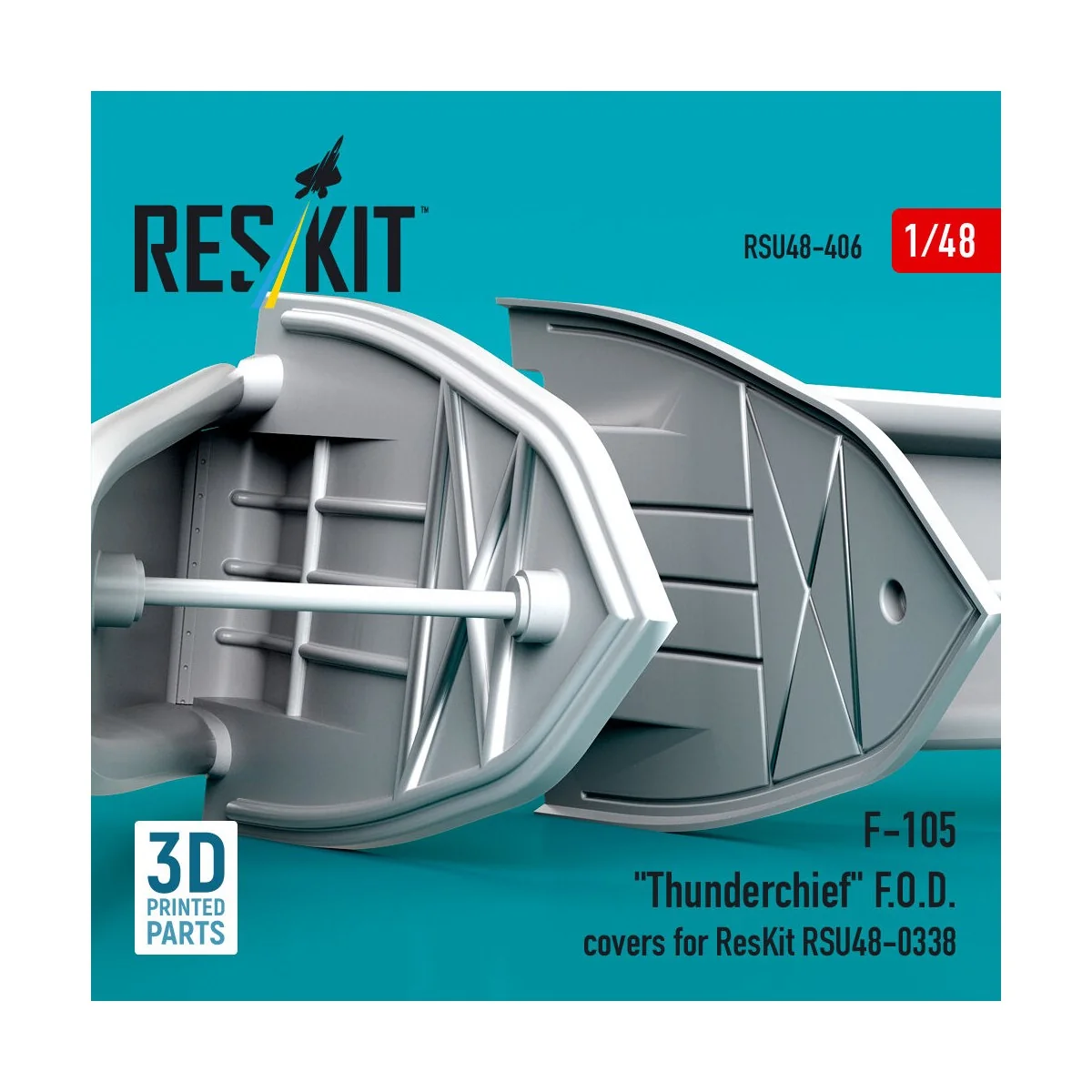F-105 Thunderchief F.O.D. covers for ResKit RSU48-0338 (3D Printed)...