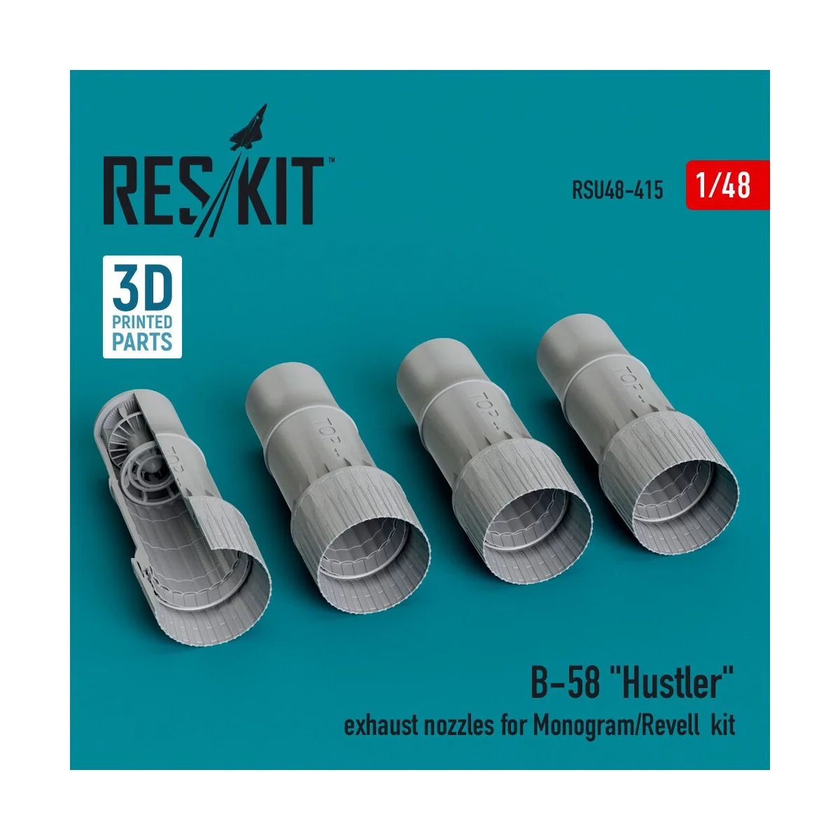 B-58 Hustler exhaust nozzles for Monogram/Revell kit (3D Printed), ...