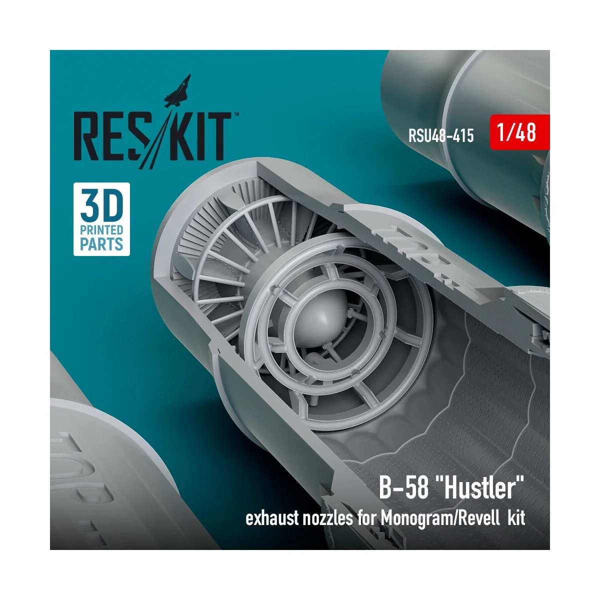 B-58 Hustler exhaust nozzles for Monogram/Revell kit (3D Printed), ...