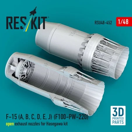 F-15 (A, B, C, D, E, J) (F100-PW-220) open exhaust nozzles for Hase...