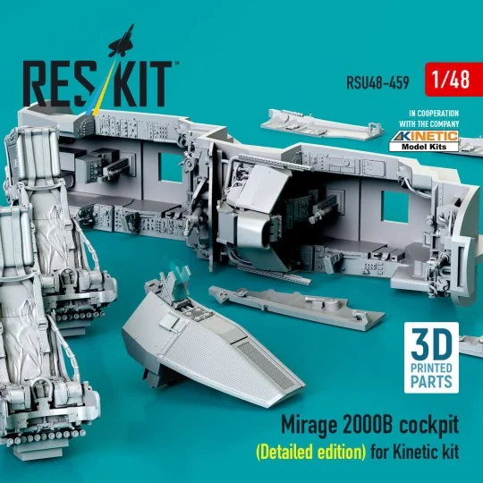 Mirage 2000B cockpit (Detailed edition) for Kinetic kit (3D Printed...