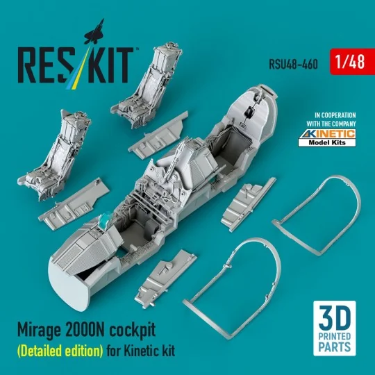 Mirage 2000N cockpit (Detailed edition) for Kinetic kit (3D Printed... Mirage 2000N cockpit (Detailed edition) for Kinetic kit (3D Printed...