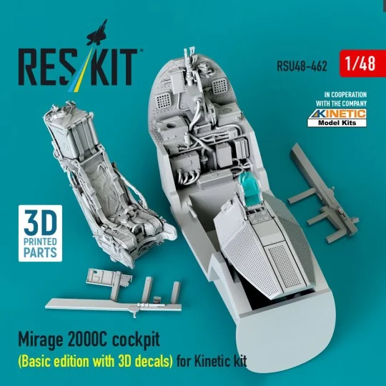 Mirage 2000C cockpit (Basic edition with 3D decals) for Kinetic kit...
