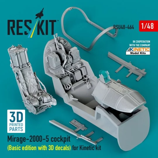Mirage-2000-5 cockpit (Basic edition with 3D decals) for Kinetic ki...