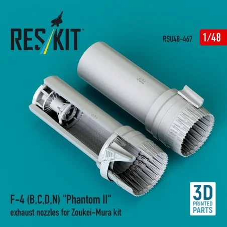 F-4 (B, C, D, N) Phantom II exhaust nozzles for Zoukei-Mura kit (3D...
