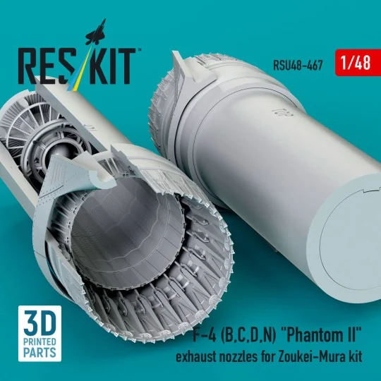 F-4 (B, C, D, N) Phantom II exhaust nozzles for Zoukei-Mura kit (3D...