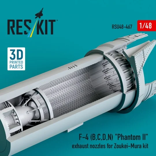 F-4 (B, C, D, N) Phantom II exhaust nozzles for Zoukei-Mura kit (3D...