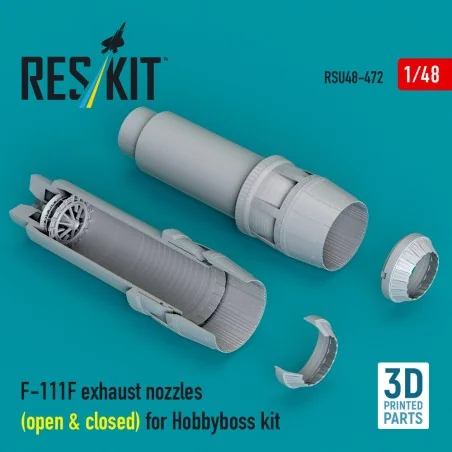 F-111F exhaust nozzles (open & closed) for Hobbyboss kit (3D Printe...