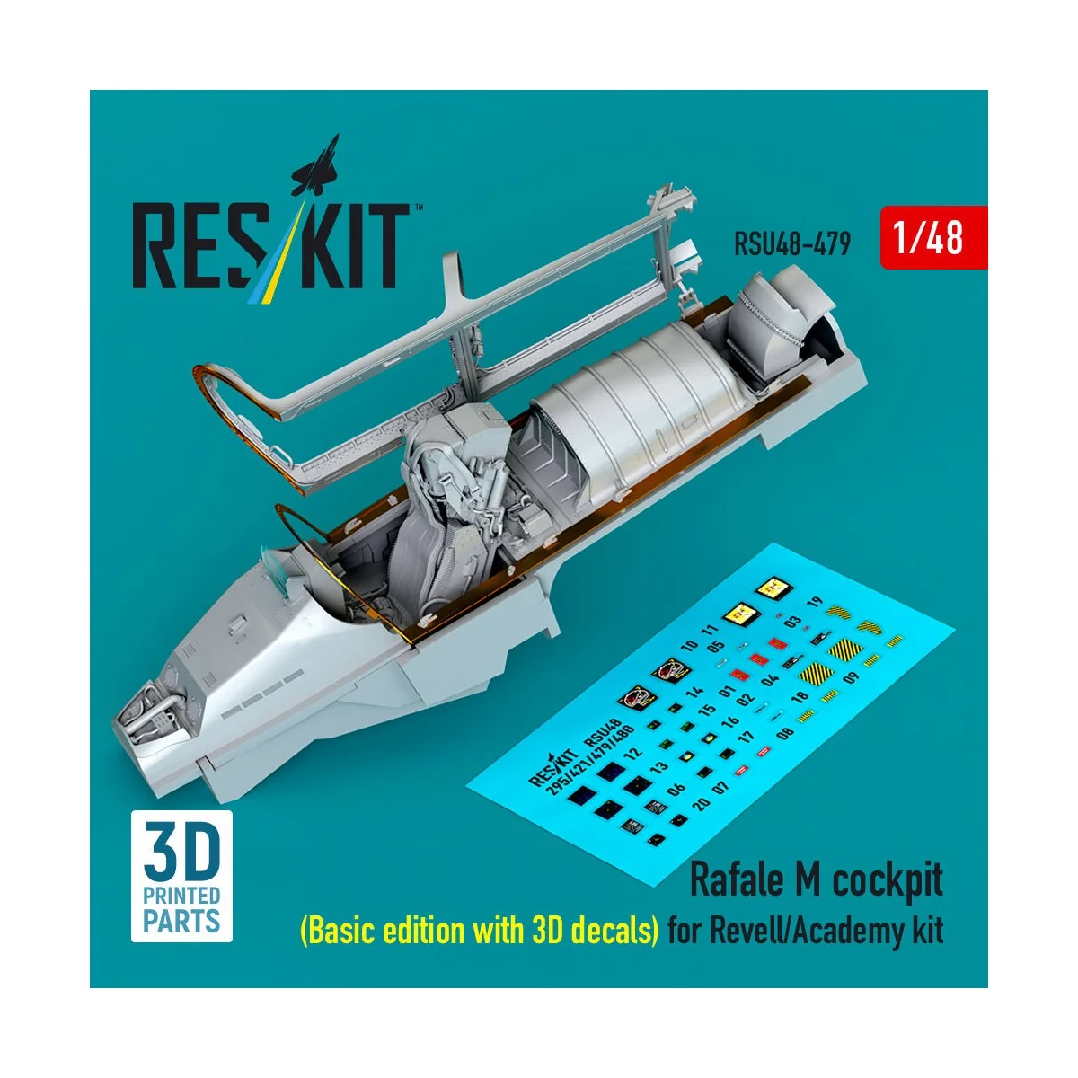 Rafale M cockpit (Basic edition with 3D decals) for Revell/Academy ... Rafale M cockpit (Basic edition with 3D decals) for Revell/Academy ...