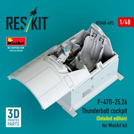 P-47D-25, 26 Thunderbolt cockpit (Detailed edition) for MiniArt kit...