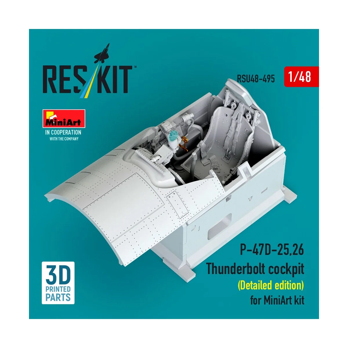 P-47D-25, 26 Thunderbolt cockpit (Detailed edition) for MiniArt kit...