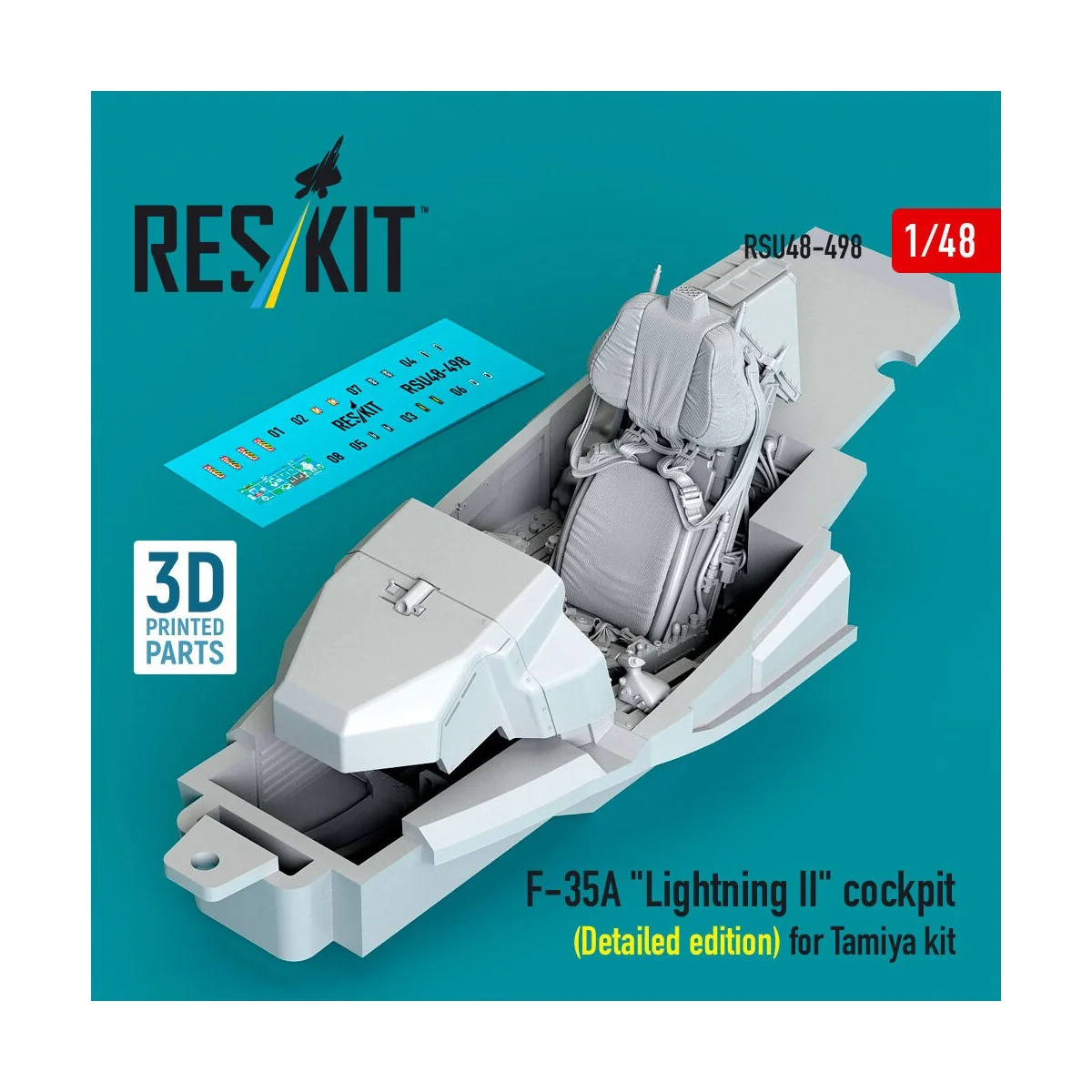 F-35A Lightning II cockpit (Detailed edition) for Tamiya kit (3D Pr...