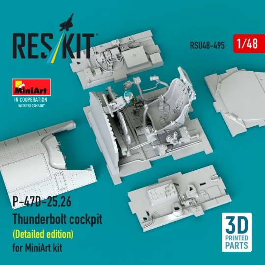 P-47D-25, 26 Thunderbolt cockpit (Detailed edition) for MiniArt kit...