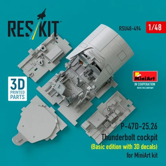 P-47D-25, 26 Thunderbolt cockpit (Basic edition with 3D decals) for...