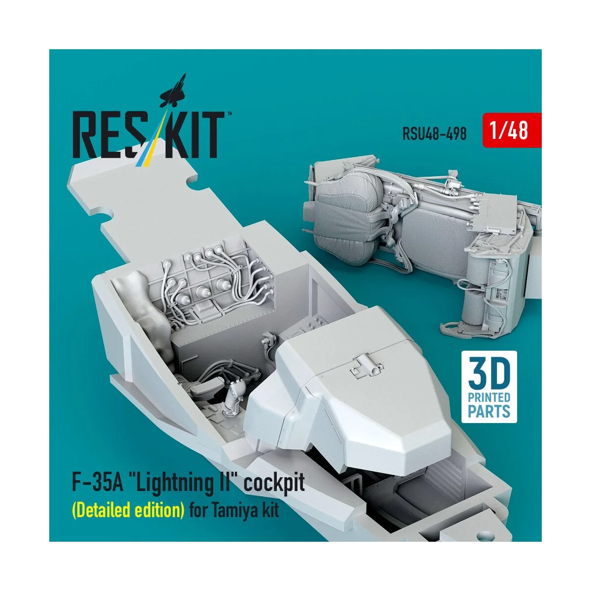 F-35A Lightning II cockpit (Detailed edition) for Tamiya kit (3D Pr...